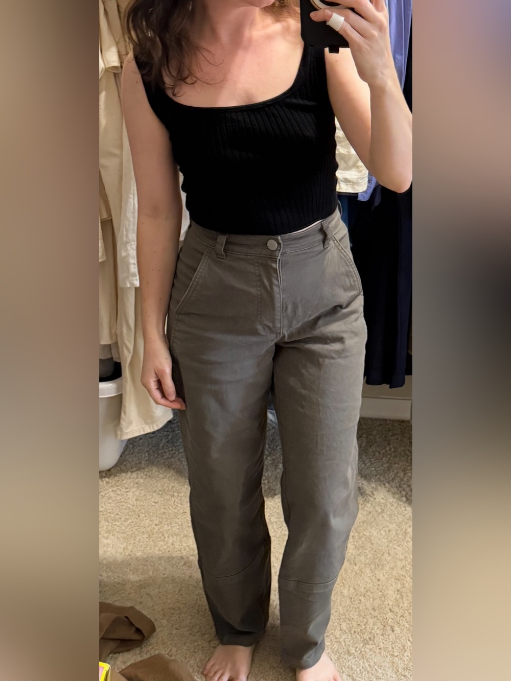 Everlane Utility Barrel Pants size 00 Olive green